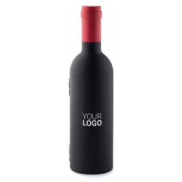 Wein-Set Flasche in schwarz Wein-Set Flasche in schwarz