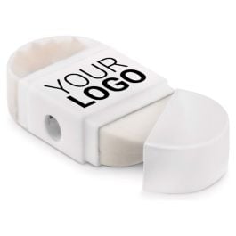 Dosenspitzer mit Radierer in weiß Dosenspitzer mit Radierer in weiß