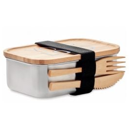 Lunchbox Edelstahl 600ml in holz Lunchbox Edelstahl 600ml in holz