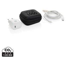 Boost 2-tlg. 20W Type-C Ladeset aus RCS recyceltem PET in schwarz Boost 2-tlg. 20W Type-C Ladeset aus RCS recyceltem PET in schwarz