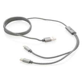 3-in-1 umwobenes Kabel in grau 3-in-1 umwobenes Kabel in grau