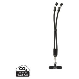 LoopAmp 60W Handgelenksband für Smartphones aus RCS rPET in schwarz LoopAmp 60W Handgelenksband für Smartphones aus RCS rPET in schwarz