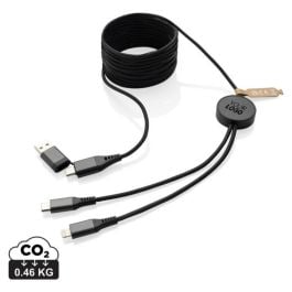 Terra 3 Meter 4-in-1-Kabel aus RCS recyceltem PET in grau Terra 3 Meter 4-in-1-Kabel aus RCS recyceltem PET in grau