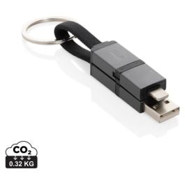 Terra 4-in-1 Schnellladekabel für den Schlüsselbund aus rAlu in grau Terra 4-in-1 Schnellladekabel für den Schlüsselbund aus rAlu in grau