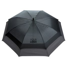 Swiss Peak AWARE™ 23' bis 27' erweiterbarer Regenschirm in schwarz/ grau