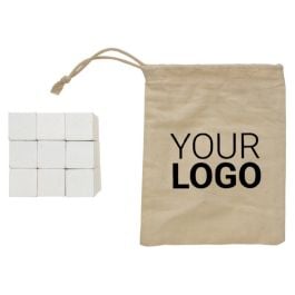 Denkspiel aus Holz in Canvas-Tasche in weiß Denkspiel aus Holz in Canvas-Tasche in weiß