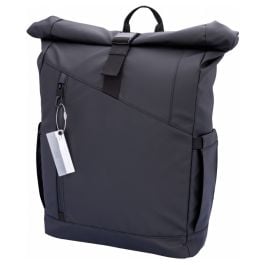 Roll Top Rucksack TROIKA BLACK ROLL TOP in schwarz Roll Top Rucksack TROIKA BLACK ROLL TOP in schwarz