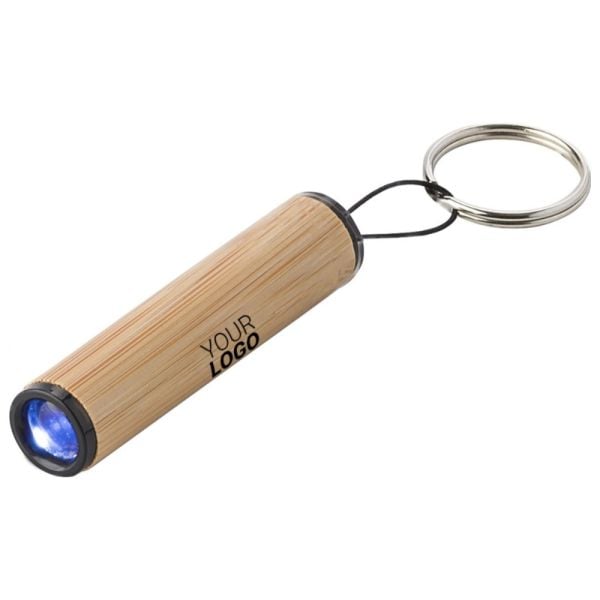 Mini-Taschenlampe aus Bambus mit Schlüsselanhänger Ilse als Werbeartikel ab € 0,54 bei SOURCE