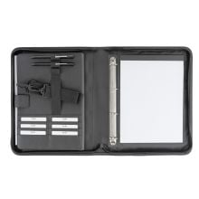 Ringbuch mit Tragegurt in schwarz, Lederähnliches Corello Material Ringbuch mit Tragegurt in schwarz, Lederähnliches Corello Material