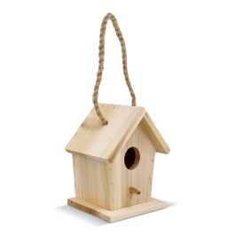 Kleines Vogelhäuschen aus FSC-Holz in natur Kleines Vogelhäuschen aus FSC-Holz in natur