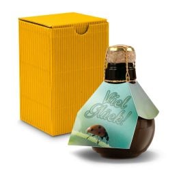 Origineller Sekt Viel Glück - Karton Gelb, 125 ml Origineller Sekt Viel Glück - Karton Gelb, 125 ml