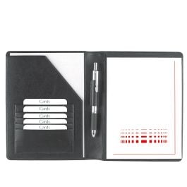 Schreibmappe A5 in schwarz, Rindnappaleder Schreibmappe A5 in schwarz, Rindnappaleder