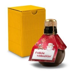 Origineller Sekt Fröhliche Weihnachten - Karton Gelb, 125 ml Origineller Sekt Fröhliche Weihnachten - Karton Gelb, 125 ml