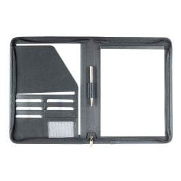 Schreibmappe A4 mit RV in schwarz, Lederähnliches Softana Material Schreibmappe A4 mit RV in schwarz, Lederähnliches Softana Material