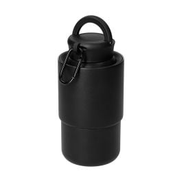 Edelstahlbecher mit Karabiner 'Trail' - schwarz