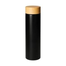 Vakuumflasche 'Astana', 450 ml - schwarz/natur