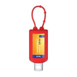Sonnenmilch LSF 50 (sens.), 50 ml Bumper (rot), Body Label (R-PET) Sonnenmilch LSF 50 (sens.), 50 ml Bumper (rot), Body Label (R-PET)