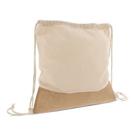 Rucksackbeutel Jute mit Baumwollschnüren 38x41cm in ecru Rucksackbeutel Jute mit Baumwollschnüren 38x41cm in ecru