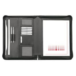 Schreibmappe A4 mit RV in schwarz, Pelli-Rindnappaleder Schreibmappe A4 mit RV in schwarz, Pelli-Rindnappaleder