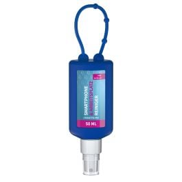 Smartphone und Arbeitsplatz-Reiniger, 50 ml Bumper blau, Body Label (R-PET)0, blau Smartphone und Arbeitsplatz-Reiniger, 50 ml Bumper blau, Body Label (R-PET)0, blau
