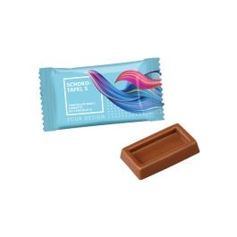 Schoko-Täfelchen S im konventionellen Flowpackack, Schoko-Täfelchen S im konventionellen Flowpackack - Standard Produktionszeit Schoko-Täfelchen S im konventionellen Flowpackack, Schoko-Täfelchen S im konventionellen Flowpackack - Standard Produktionszeit