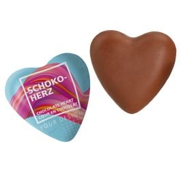 Schokoladenherz, flachliegend, Schokoladenherz/ flachliegend - Standard Produktionszeit Schokoladenherz, flachliegend, Schokoladenherz/ flachliegend - Standard Produktionszeit