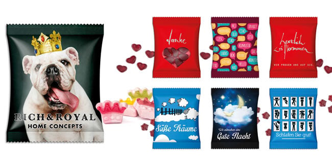 Werbeartikel Fruchtgummi individuell mit Logo bedrucken lassen